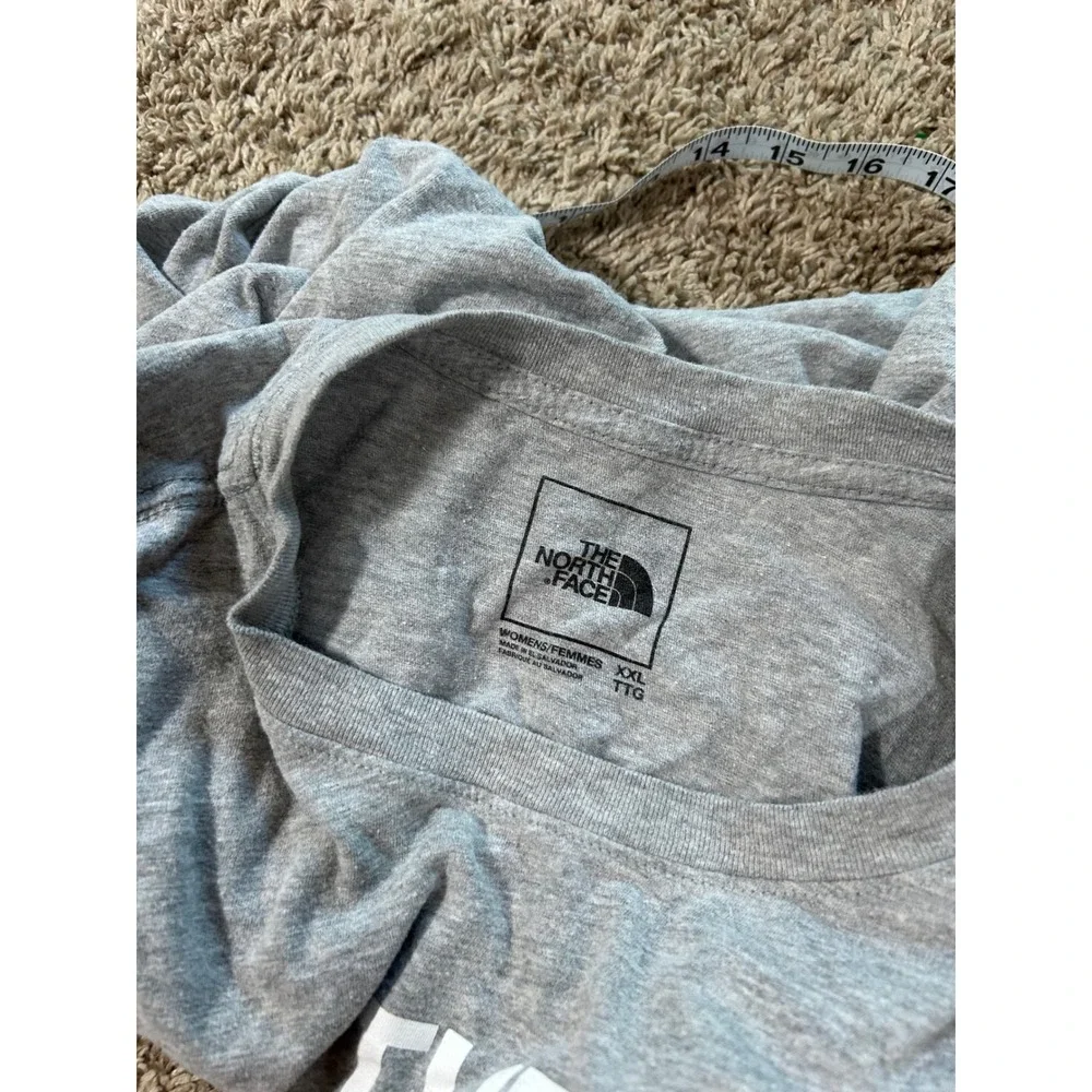 The North Face Womens XXL Heather Gray Graphic Logo Short Sleeve T-Shirt Tee - Picture 4 of 6